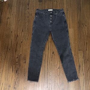 Madewell High-Rise Button-Fly Jeans — Charcoal Black